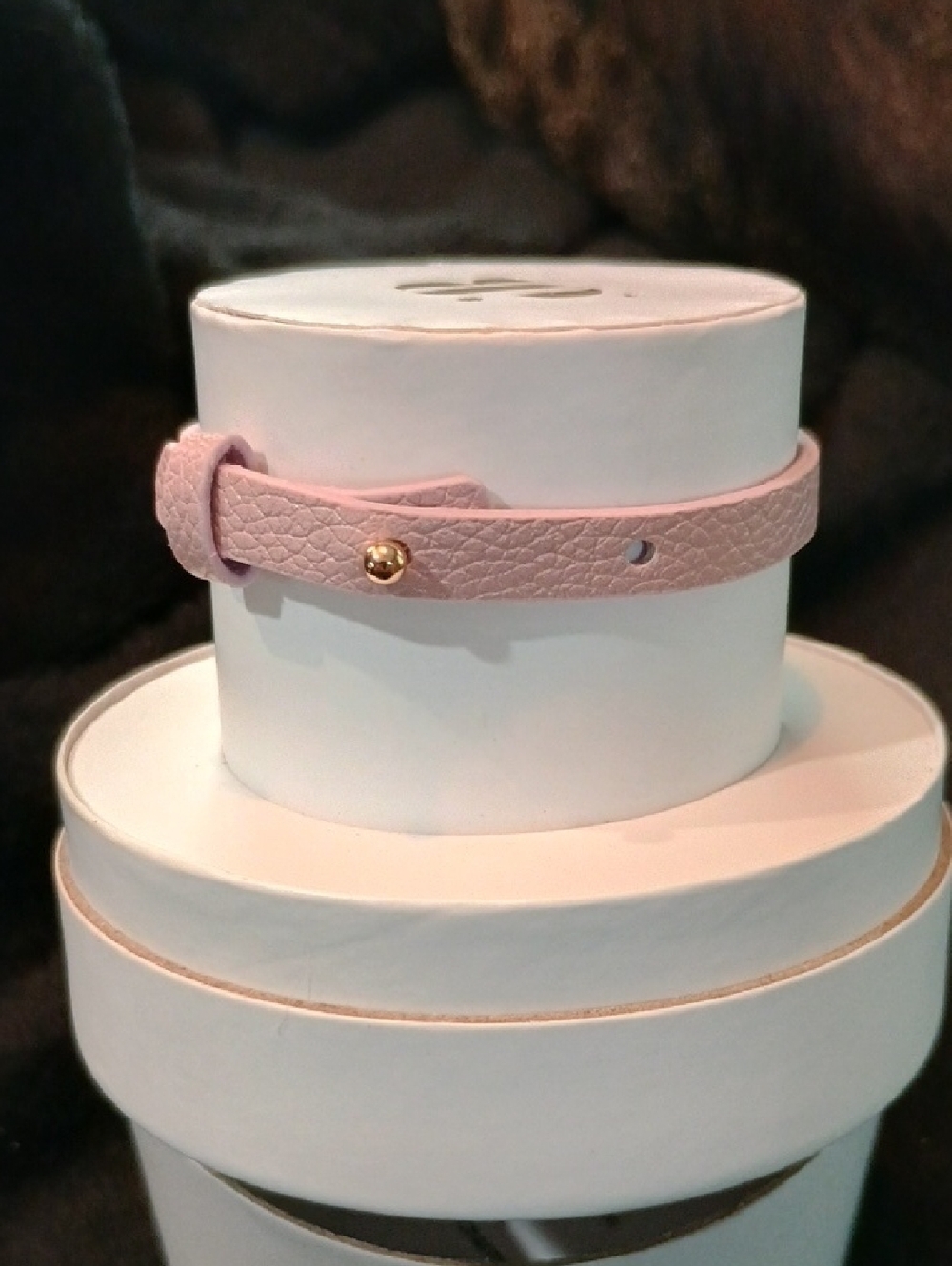 Gold and Light Pink Crystal Link Bracelet Stack - Picture 6 of 9